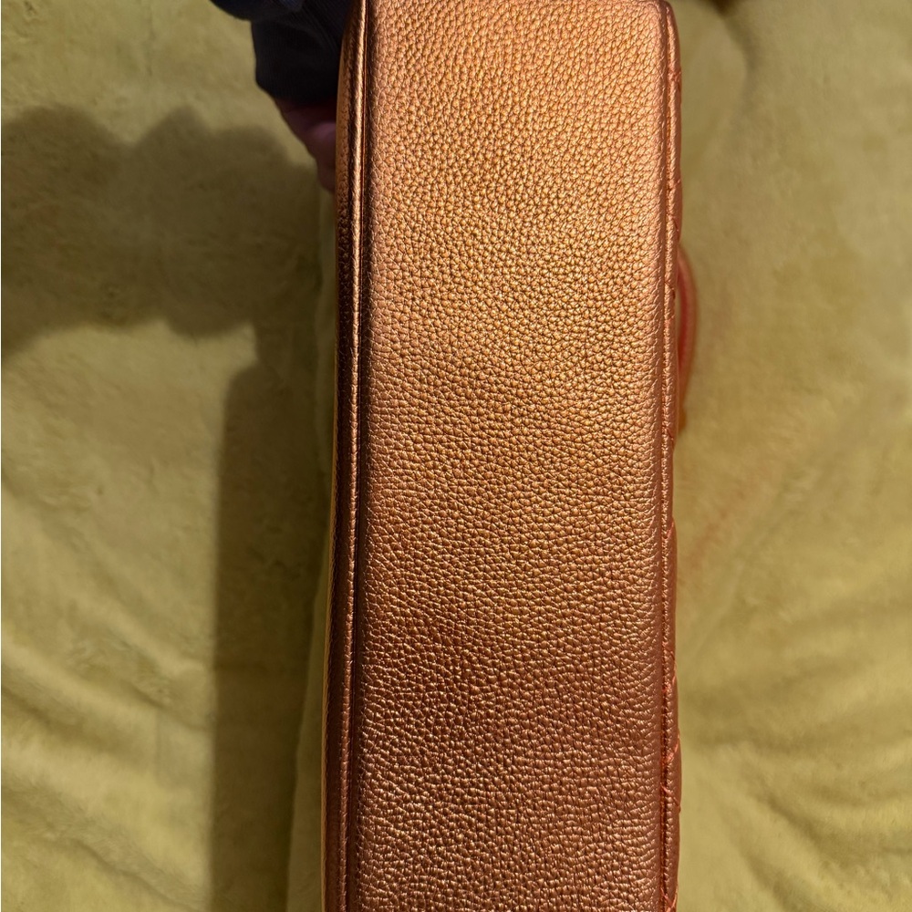 Kurt Geiger Gold Quilted Bag with Orange Chain - Picture 6 of 9